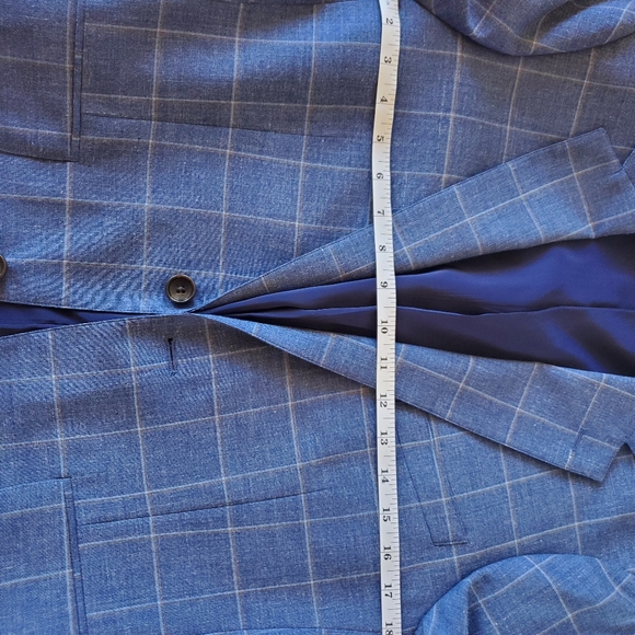 Bonobos Light Blue Plaid Blazer 36S Wool/Ramie Blend - Picture 6 of 8